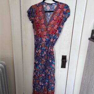 Floral V-Neck Wrap Dress